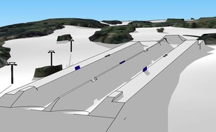 Les deux superpipes du module du Red Bull Douple Pipe.